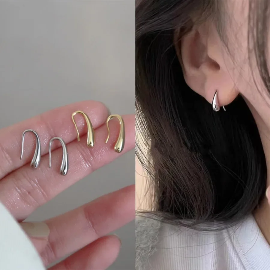 2Pairs 925 Sterling strieborná vodná kvapka náušnice pre ženy jednoduché temperament ins retro šperky na narodeninové darčeky