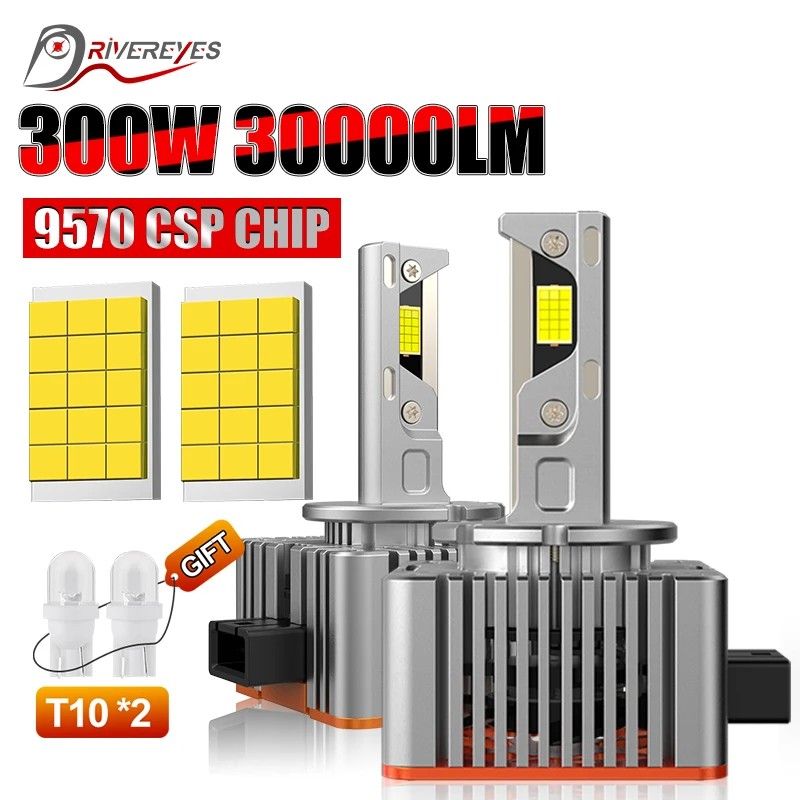 2PC 300W D1S D3S LED svetlomety HID CANBUS D2S D4S D8S D5S D1R D2R D3R D2H Automatické turbo LED CSP Chips 6000K Plug and Play 12V 24V