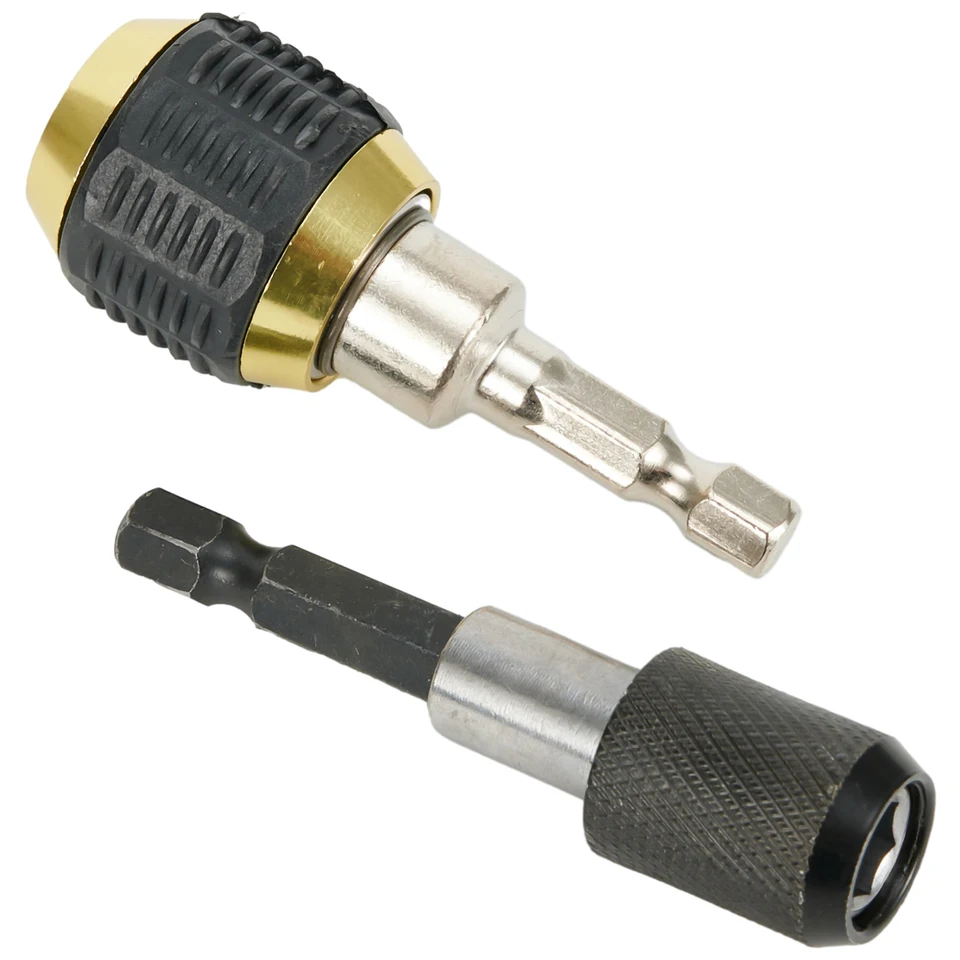2PC 60 mm vŕtačka skľučovičky skrutkovače vodiča adaptéry Keyless 1/4inch Hex Drill Bits Bits Bits Rýchlo zmenené konvertorové adaptéry Nástroje