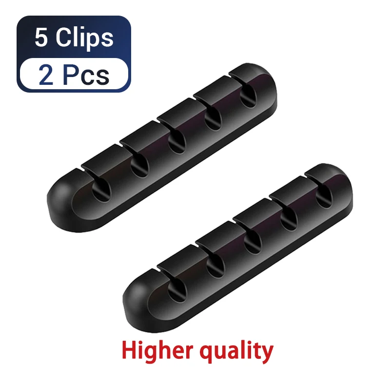 2PC Absoly Držiteľ Silikónový kábel Organizátor USB Winder Desktop Pidy Management Clips Držiteľ pre slúchadlá slúchadiel pre slúchadlá na klávesnicu myši