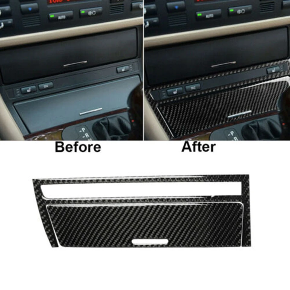 2PC CAR CENTRÁLNE CENTRÁLNE SPRIVERS DECORD TRIMP pre BMW Old 3 Series E46 1998-2005 Náhradné čierne doplnky lepidla