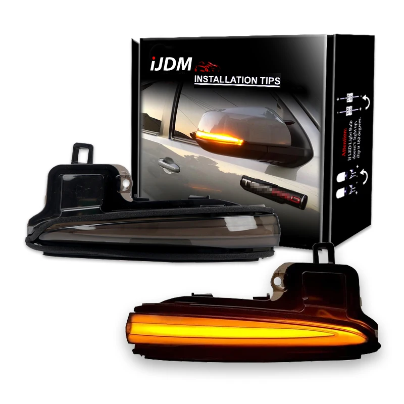 2pc Dynamic Sequential Blink/Flow LED bočné zrkadlo Zostava svetla SILDLOBLÁCIE SVETLO V roku 2016-2023 Toyota Tacoma, 2019-Up RAV4 Highlander