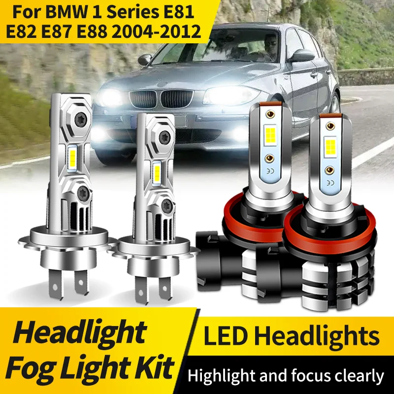 2pc H7 vysoký nízka lúčová žiarovka H11 FOG Light 6000K Biela LED svetlometka Konverzná súprava pre konverziu BMW 1 Series E81 E82 E87 E88 2004-2012