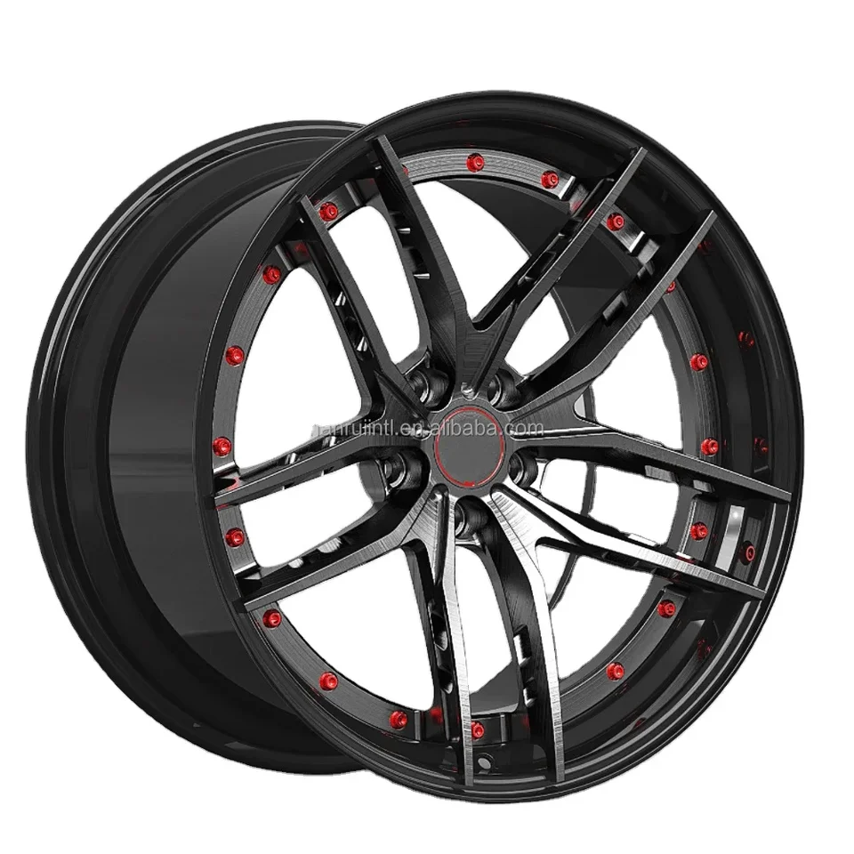 2PC kované kolesá lúče s otvormi kefovacou farbou 18 19 20 21 21 palca hlboké konkávne zliatinové ráfiky 5x114,3 5x112 5x120