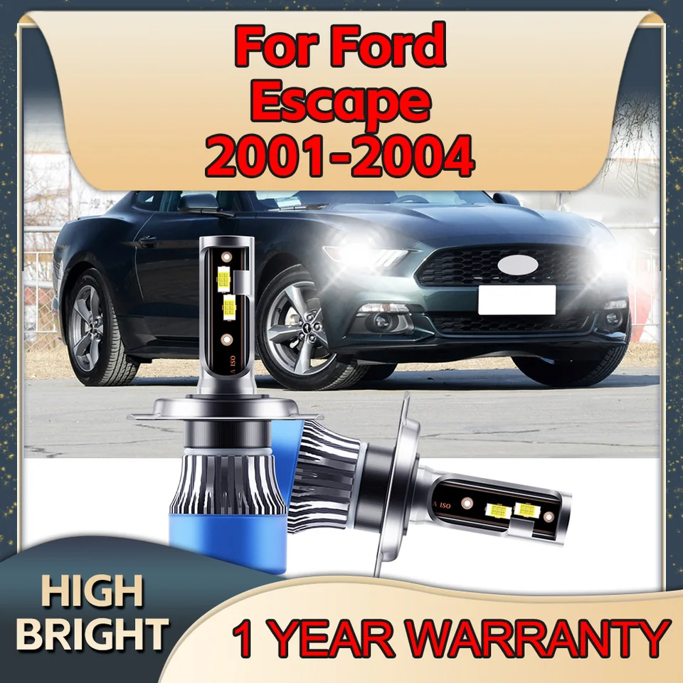 2PC LED CAR Svetlomet 3570 CSP Chip Žiarovky 30000LM 6000K LAMP H4 Svetlá pre Ford Escape 2001 2002 2003 2004