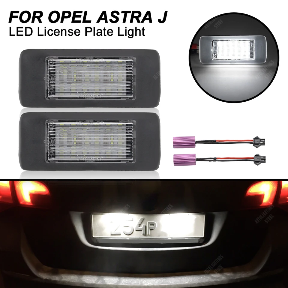2PC LED LED ŠPZ LIGHT LIGHT pre Opel Astra J Sports Tourer Estate 2010-2015 Číselná lampa pre Opel Zafira Tourer C OEM#: 1224006