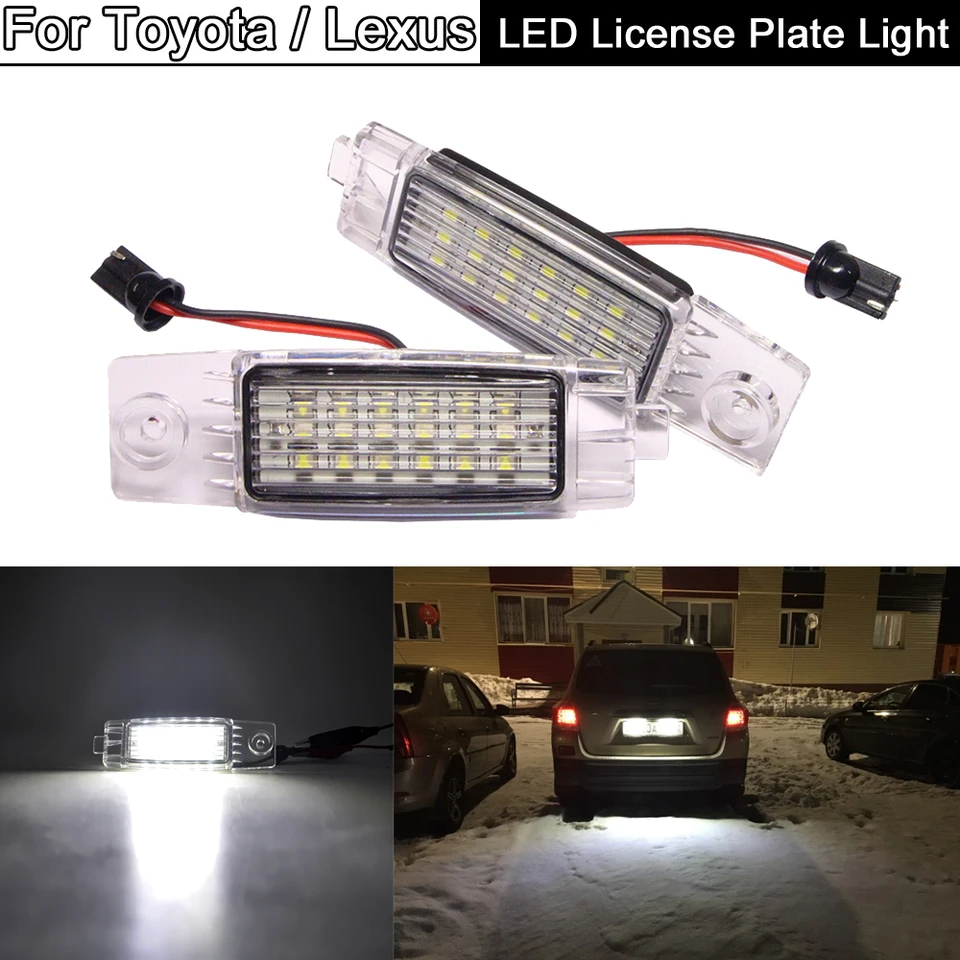 2PC LED LED ŠPZ LITÁLNA SVETLO ZAMESTNANIE LAMKA pre Toyota Harrier HiACE HIGHLANDER KLUGER RAV4 pre Lexus RX300 pre Scion XB