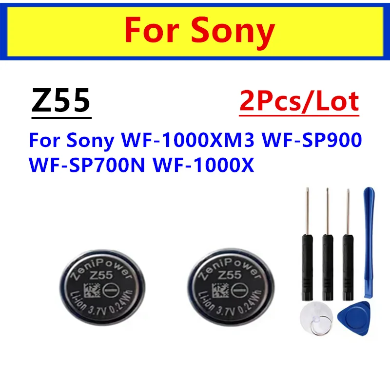 2PC/LOT Originálna batéria pre Sony WF-1000XM3 WF-SP900 WF-S-SP700N WF-1000X Zenipower Z55 BATTERICKÁ SADELO 3,7 V 65 mAh CP1254