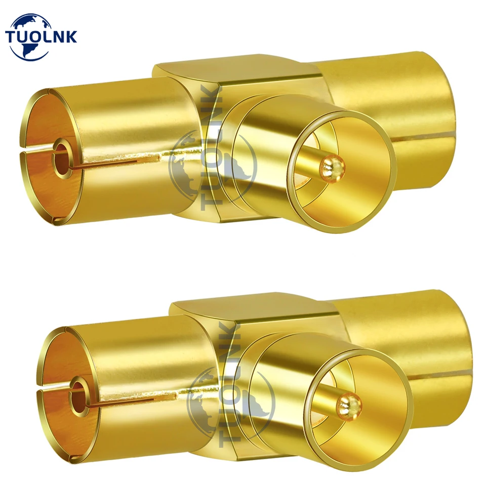 2PC/LOT TV splitter Connector TV Muž do dvojitého televízneho trojitého adaptéra 3 -Way Coax Connector pre anténu Satellite TV DVR