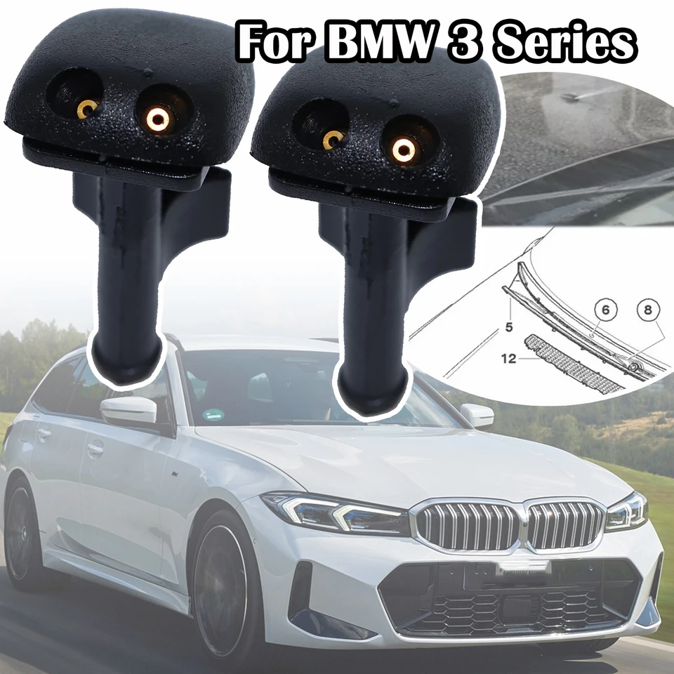 2pc predné čelné sklo stierač Wiper Spray Jets Súprava pre BMW 3 Series E36 316i 318i 320I 323i 325i 328i 318tds M3 Z3