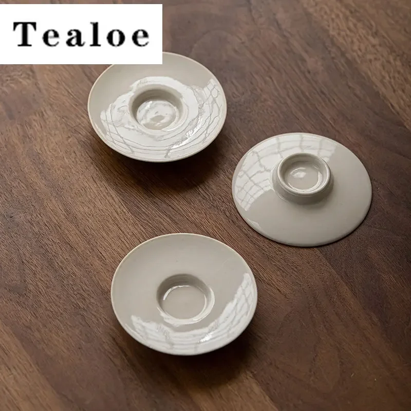 2PC/Set Retro Grass Drevené keramické tácky Vintage for Coffee Cups Anti-Scald Placemats Mat čajové predmety Doplnky ozdoby