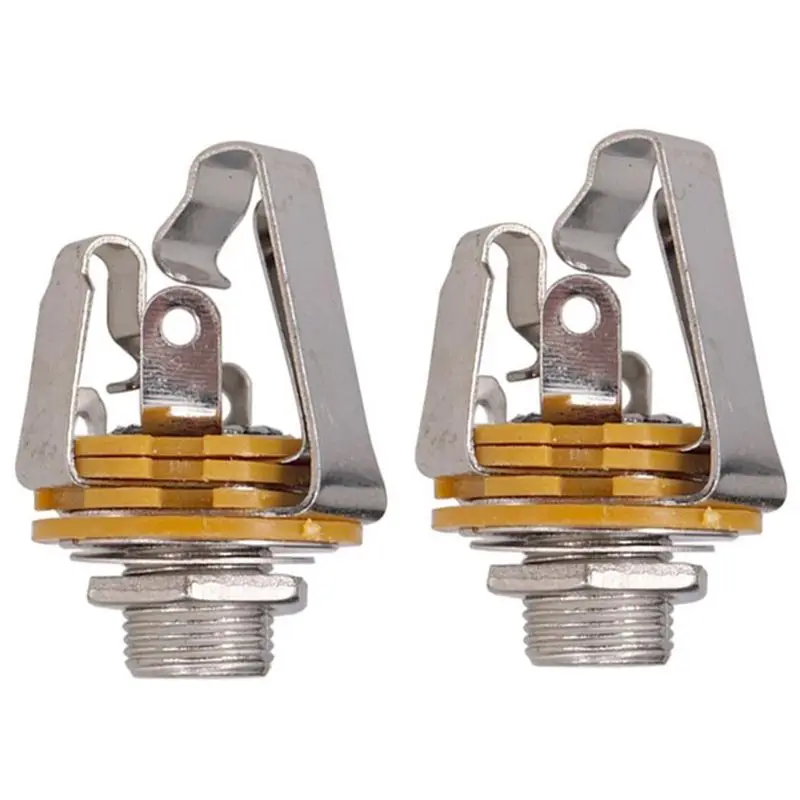 2pcs 1/4 palca 6,35 mm stereofónny vstupný zástrčkový zástrčkový zástrčk pre elektrické gitarové basy, výstupný konektor na gitaru, gitarové diely