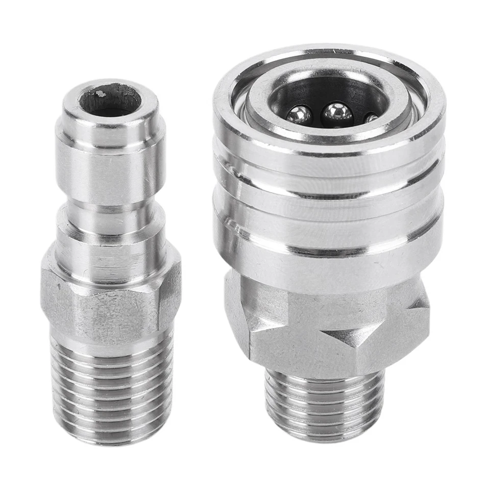 2pcs 1/4 Vysokotlakový podložka rýchly konektor externého závitu potrubie Hadicový adaptér TLAKUJÚCE PRÁCA Spojka 1/4 konektora rýchlej zástrčky