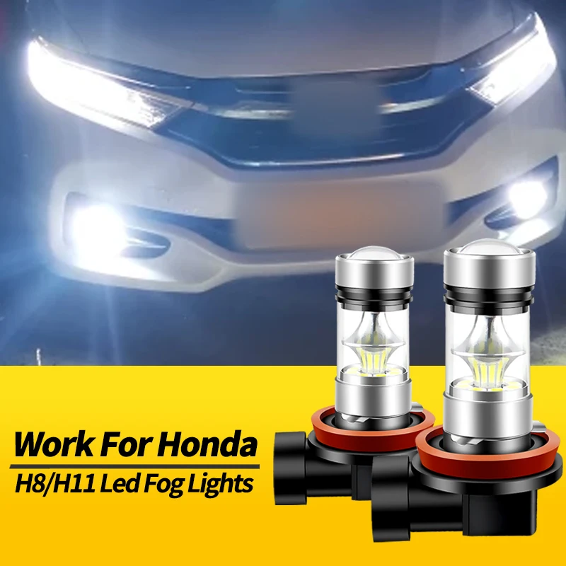 2pcs 100W H8 H11 White LED hmlové svetlá žiarovky Canbus pre Honda Cr-Z HR-V Legenda Inšpiruje Vezel Jade City Stream Stream Auto príslušenstvo