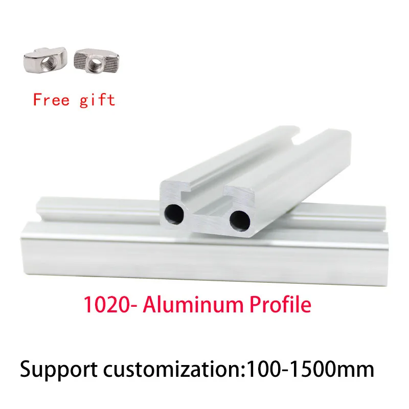 2pcs 1020 Hliníkový profil eloxizovaných lineárnych vodiacich prípravkov Rám 100 mm-1200 mm pre CNC 3D diely európskeho rámca Štandard