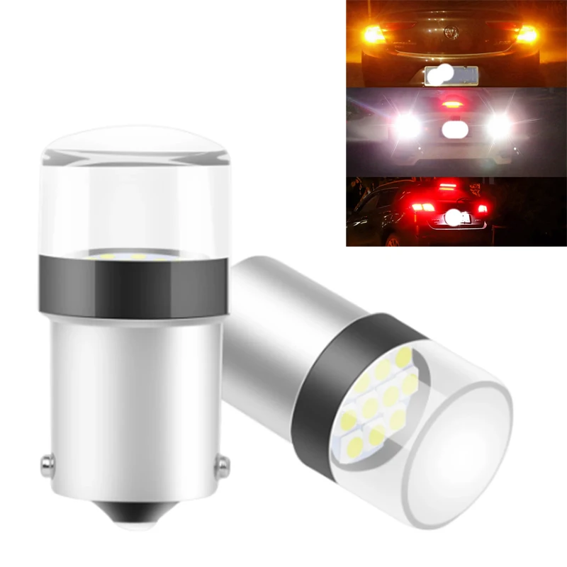 2PCS 1156 P21W BA15S R5W R10W Bau15S 1157 P21/5W Bay15d LED auto Trané brzdové svetlá zálohy Reverzná žiarovka Automatické zákruty Signály žiarovky žiarovky