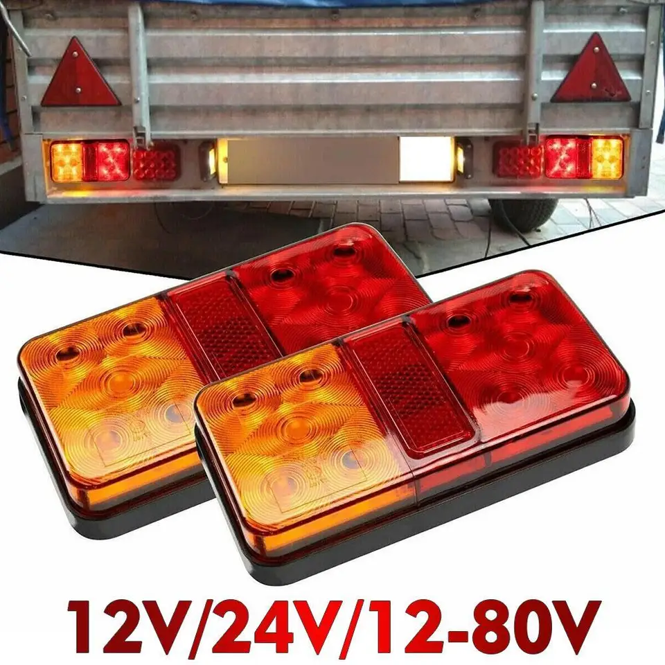 2pcs 12V 12-80V 10 LED TACK Svetlo Taillight Turn Signál Indikátor Zastavené brzdové svetlo Zadné brzdové svetlo pre príves automobilu