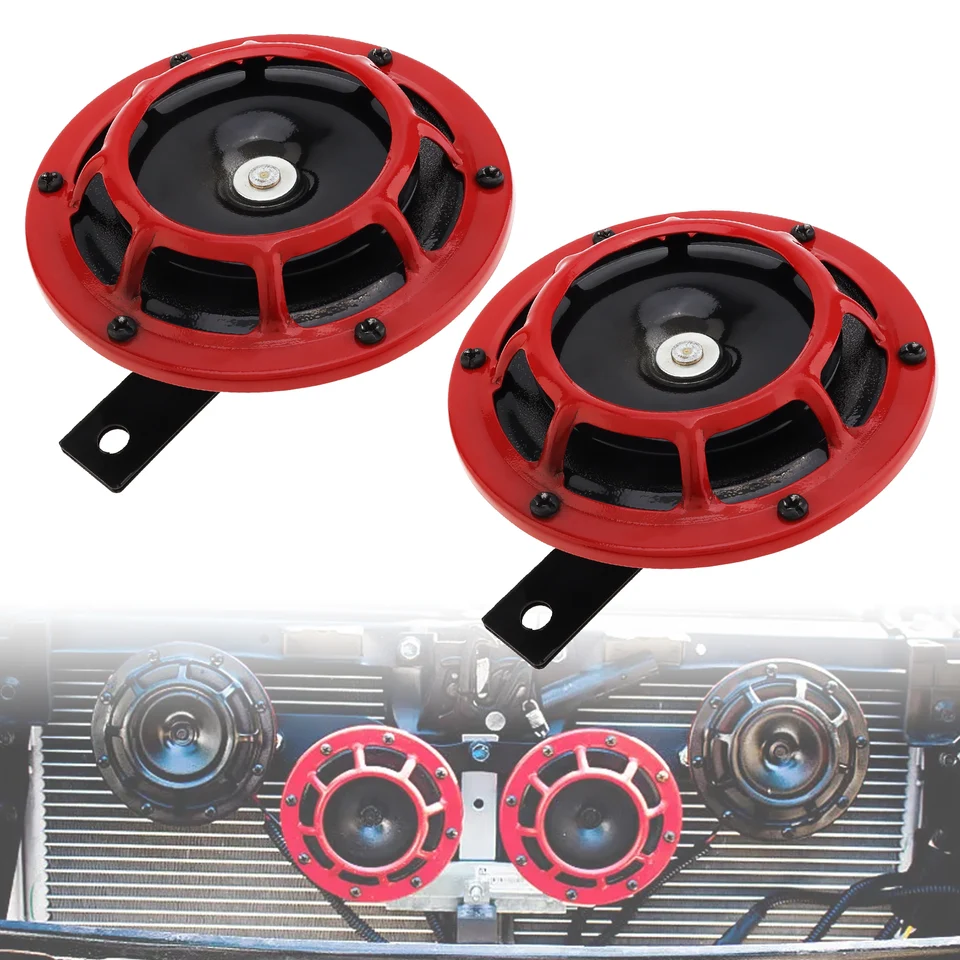 2pcs 12V 420Hz 350Hz Vysoký vodotesný vodotesný duálny motocykel roh pre jachty lodí s ochranným grilom a držiakom