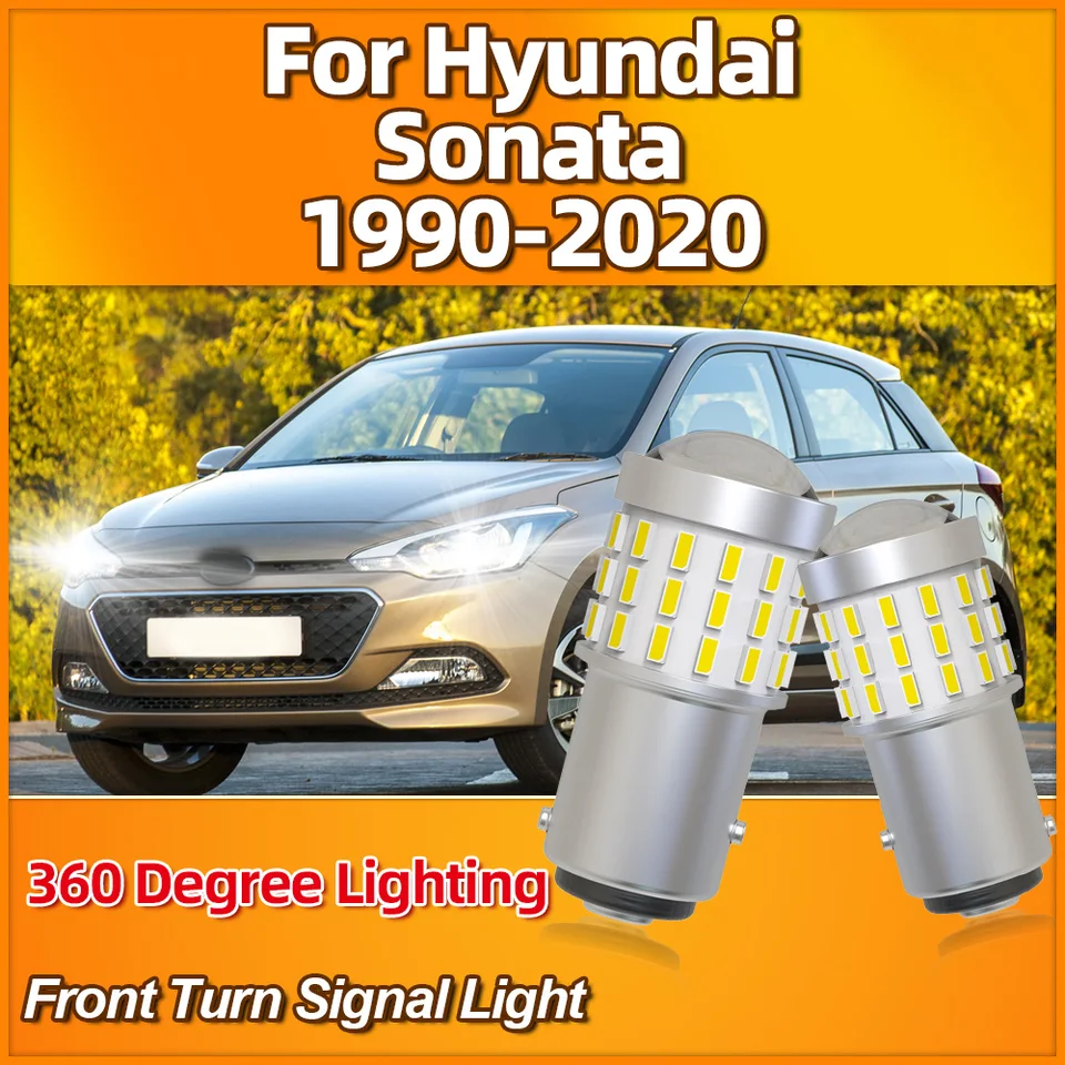2pcs 12V predné signálne svetlá automobilu 1157 BA15D 6000K White Auto Lights for Hyundai Sonata 1990-2015 2016 2017 2018 2018 2019 2020