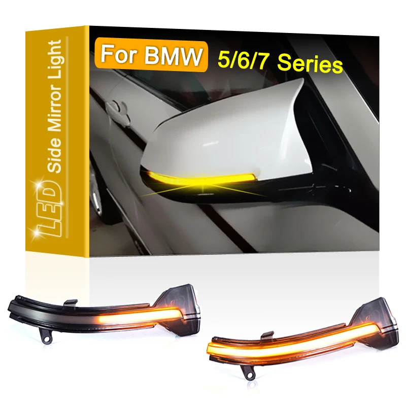2pcs 12V Smoked šošovky LED bočné spätné zrkadlo blinker dynamické zákrutové svetlo pre BMW 5/6/7 Series F10 F11 F10 F12 F13 F06 F01