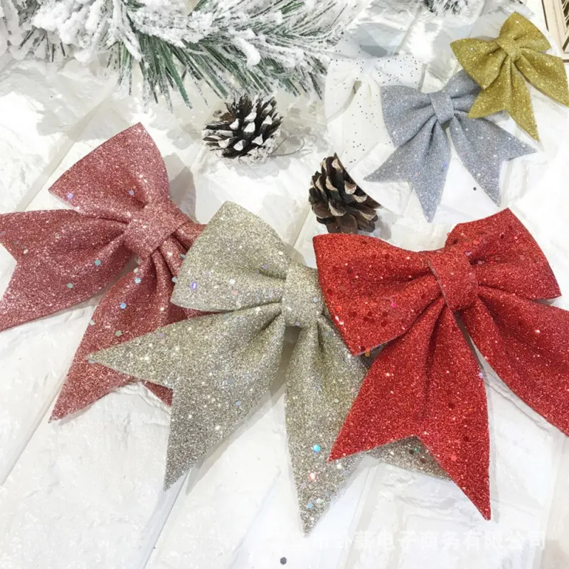 2pcs 12x15cm luky vianočný stromček Bowknot Ozdoby darčeková párty vianočné dekorácie vianočné pásky