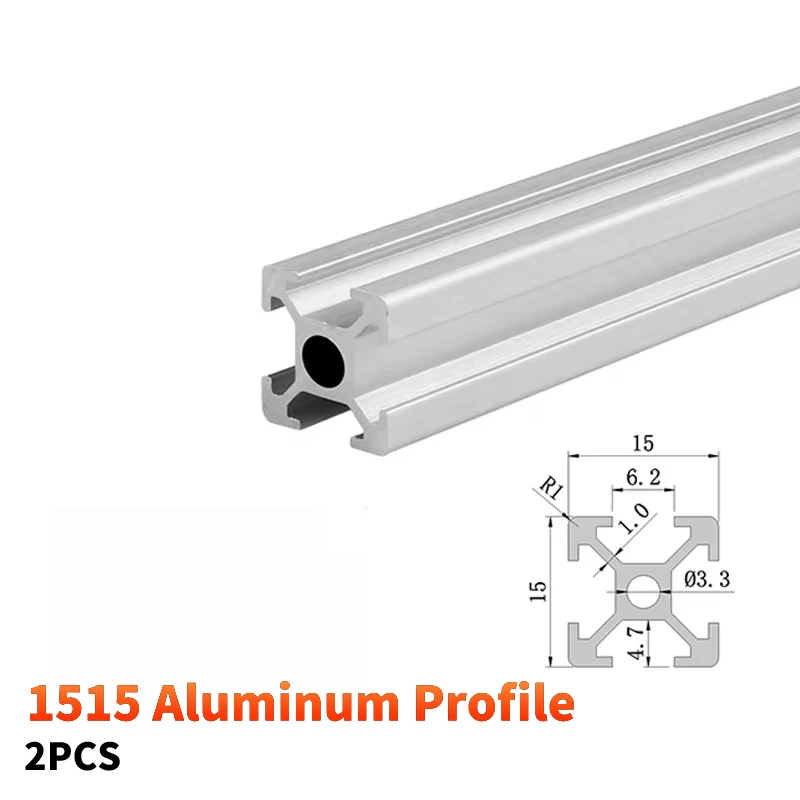 2pcs 1515 Hliníkové profily Európske štandardné eloxizované extrúzie 100 mm-550 mm dĺžka pre rámce 3D tlačiarne CNC