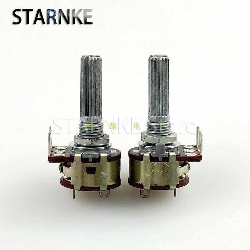 2pcs 16 Typ B5K B50K Single Vnútri ohybových stôp zosilňovača Zosilňovač Objem Objem Objem Objem Potentiometer kvetinový hriadeľ 25 mm 3-kolík