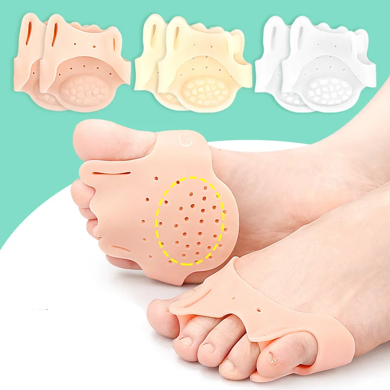 2pcs = 1pair Silikónové vankúšiky na špičke prstov odlučovač prstov na pomoc vankúšanom pre nohy