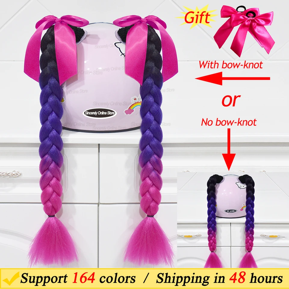 2pcs 24 palcov motocyklová prilba Braids Žena Parochne pre motocykle
