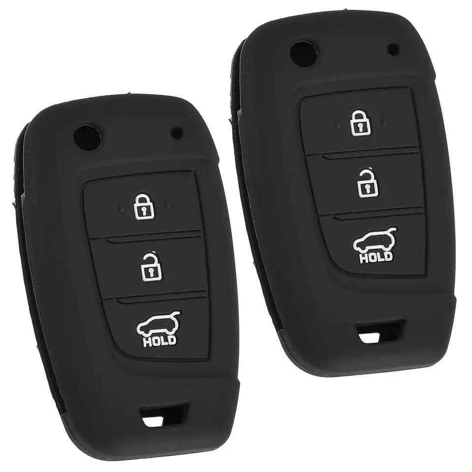 2pcs 3 tlačidlá diaľkový kľúč Fob Cover Case Case Silikone Fit for Hyundai Tucson Miesto Santa Fe Palisade Kona 2022 2021