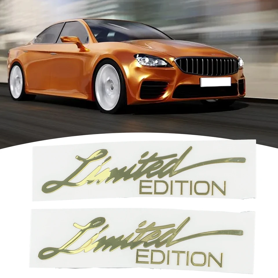 2PCS 3D Gold Limited Edition Logo Znak odznak kovový nálepka Nálepky na autá Príslušenstvo znak auto Fender Odznak kufra kmeň kmeň kmeňa