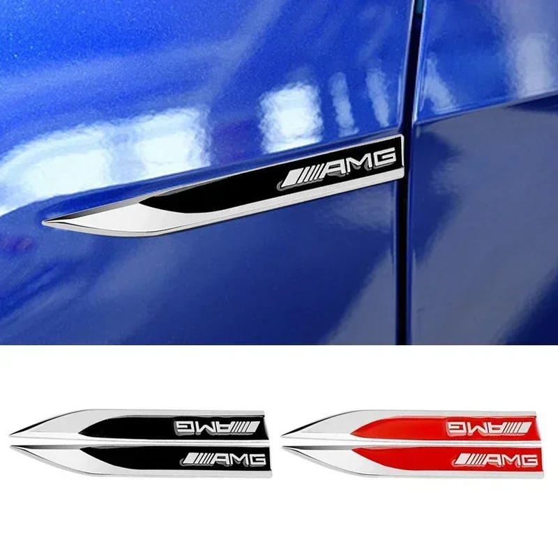 2pcs 3d kovové auto blatníky bočné krídlo znak odznak pre Mercedes Benz W203 W204 W205 W210 W211 W212 W164 W176 CLA CLS SL GLA