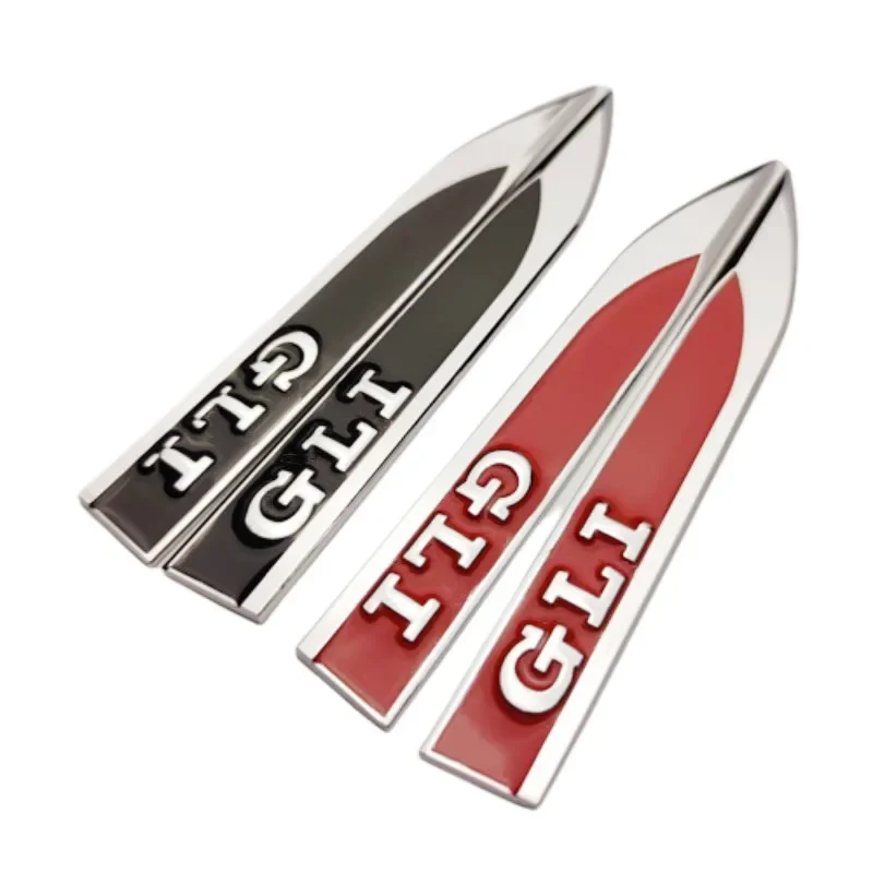 2pcs 3d kovové červené čierne logo Gli Emblem Fender Badge pre Volkswagen Vw Jetta Gli Mk6 Mk7 Mk5 Mk4 Mk2 Gli Gli Príslušenstvo