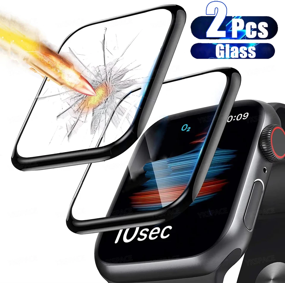 2pcs 3D zakrivené okrajové priehľadné úplné lepidlo Temperované sklo pre Apple Watch 10 42 mm 46 mm IWatch Series 7 8 9 45 mm chránič obrazovky