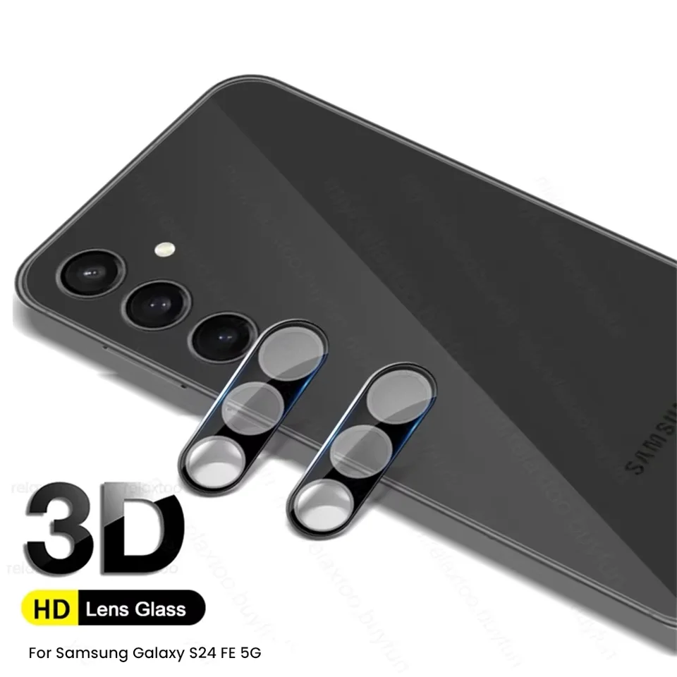 2pcs 3D šošovky pre Samsung Galaxy S24 Fe 5G Temperovaný sklenený kryt Chrániče fotoaparátu na Sumsung S24fe s 24 Fe 24FE SM-S721B 6.7