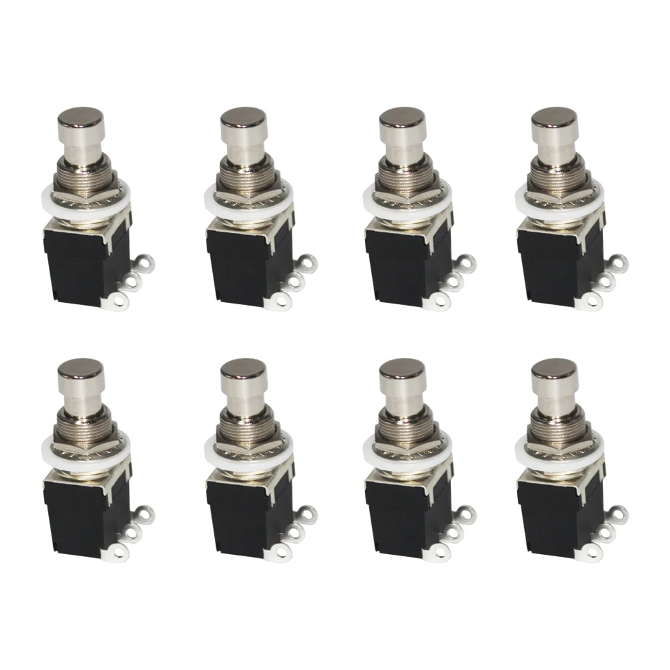 2pcs 3pin dpdt latching stomp pedál gitarový mut-effects pedál push gombíky kovové príslušenstvo