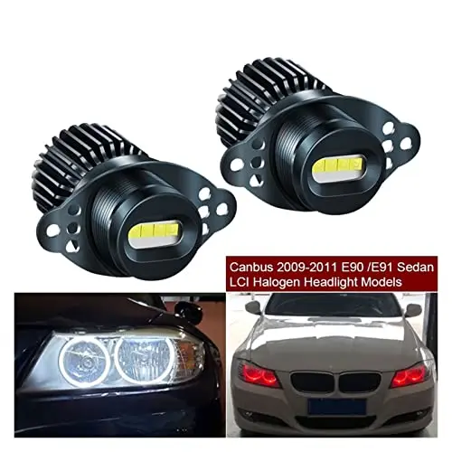 2PCS 40W LED Angel Eyes Marker Canbus bez chyby pre BMW E90 E91 328i 335i 2009-2011