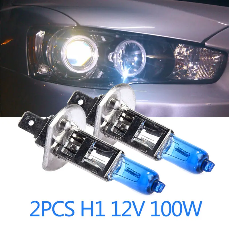 2pcs 4300k Super svetlo biele halogénové žiarovky Svetlomet žiarovka H1 12V 60 W halogénová lampa Slávnostná žiarovka