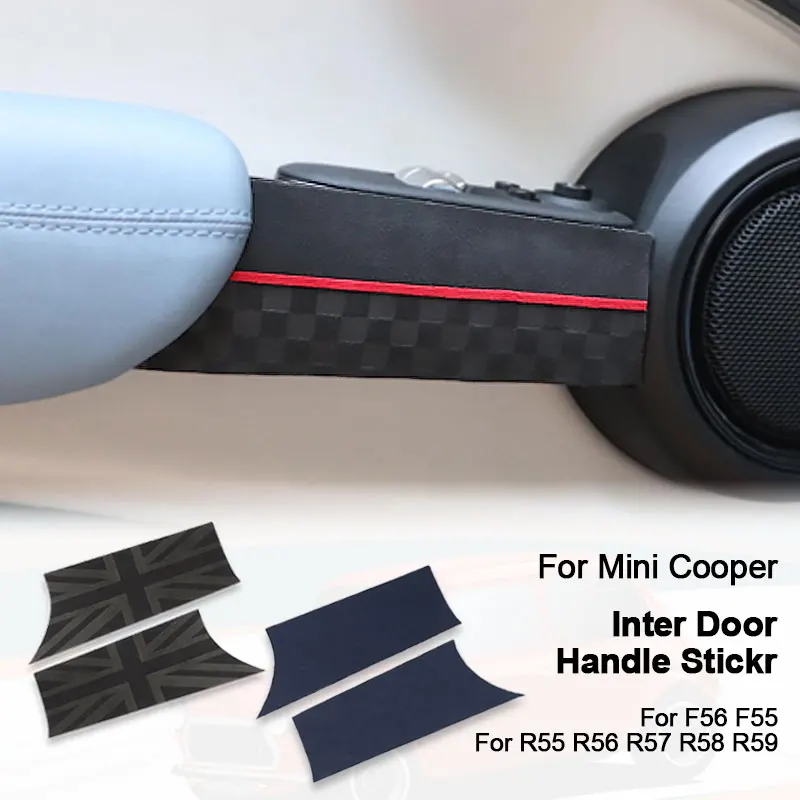 2pcs/4ks car interiérové ​​dvere rukoväte kožená nálepka Nálepka Alcantara pre Mini Cooper F56 F55 R55 R56 R57 R58 R59