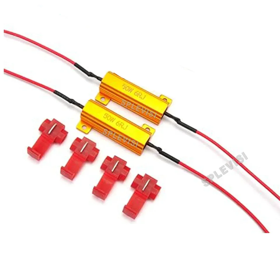2pcs 50W 6ohm zaťažovacieho odporu Ekvalizér Oprava LED žiarovky Fast Hyper Flash Turn Signal Blik Chyba
