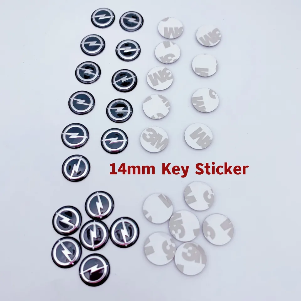 2pcs 5ks 14 mm opel car diaľkový kľúč fob znak odznak rádio gombíka Nálepka na výmenu pre Astra mokka insignia Zafira Corsa Tigra