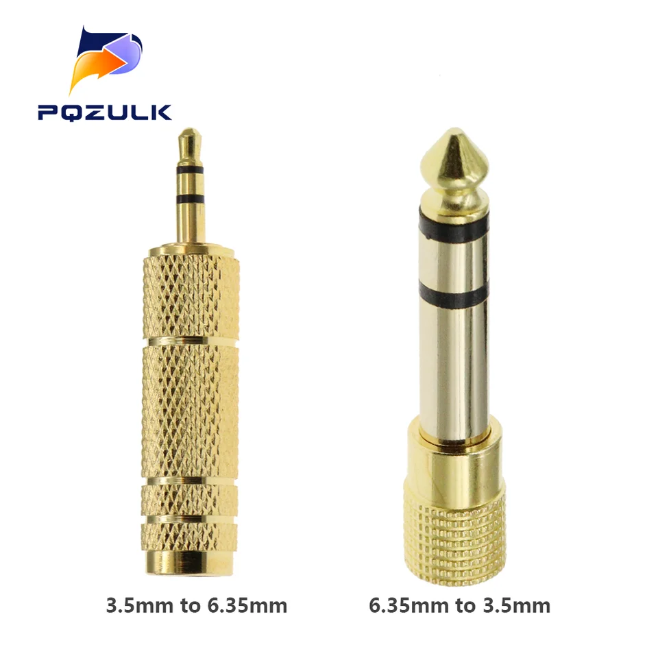 2pcs 6,5 6,35 mm mužská zástrčka do 3,5 mm ženský konektor zosilňovača Zosilňovač zvukového adaptéra Mikrofón aux 6,3 3,5 mm prevodník