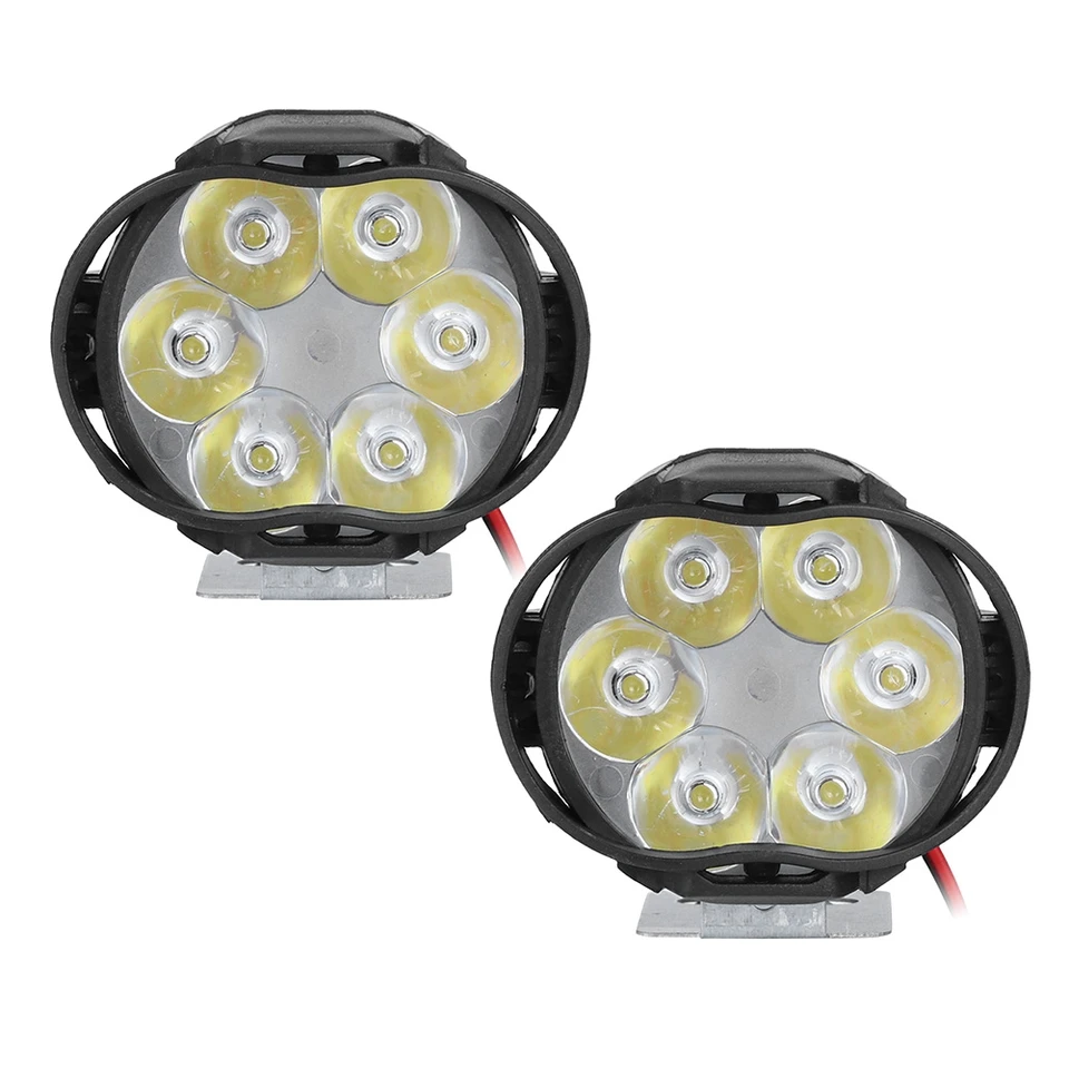 2pcs 6 LED bodové hmlové svetlo motocykla Univerzálna nepremokavá predná hlava lampa 12V