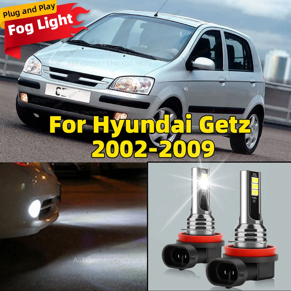 2PCS 6000K LED žiarovka predné hmlové svetlo H8 H9 H11 Príslušenstvo pre Hyundai Getz 2002 2003 2004 2005 2006 2007 2008 2009