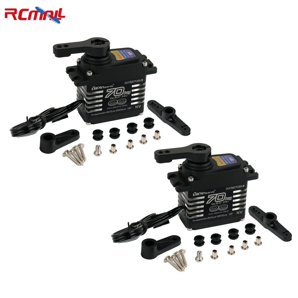 2pcs 70 kg vysoký krútiaci moment vysokého napätia Metal Gear Digital Servo Servo IP68 Brushless Motor Robot Servo pre 1/10 1/8 TRX6 SCX10 RC Crawler