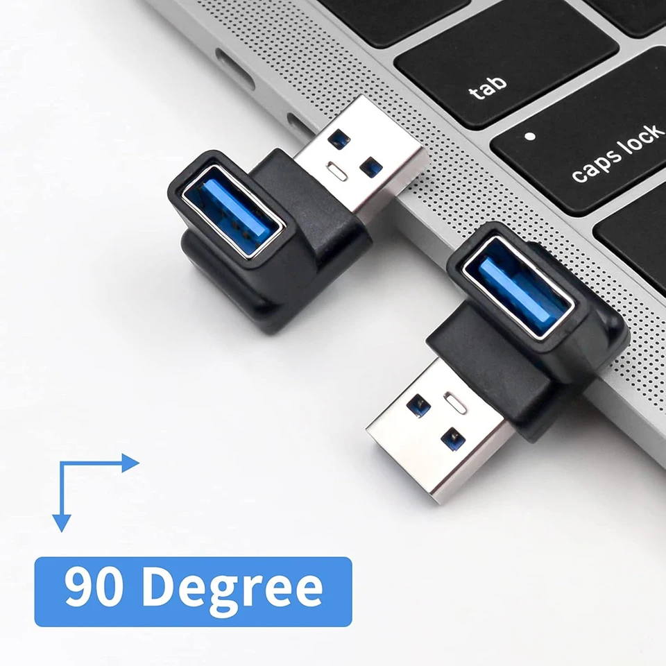 2pcs 90 stupňov Uhol USB Extender Adapter USB 3,1 10 Gbps a adaptér pre ženský káblový adaptér pre klávesnicu na pevný disk PC laptop