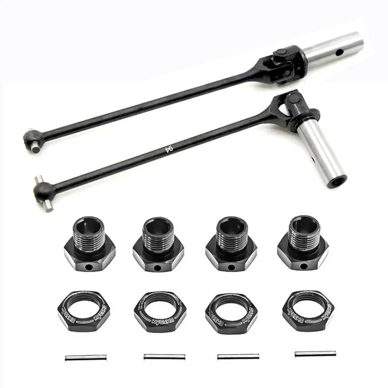 2pcs 94 mm hnací hriadeľ 17 mm hex hex Adapter Set predné zadné kolesá Univerzálne CVD pre Kyosho MP10 1/8 RC Aktualizované príslušenstvo vozidla