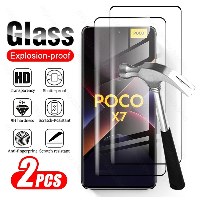 2pcs 9d temperované sklo pre Xiaomi POCO X7 5G Ochranné sklo na Little Poko kokoxo POCOX7 x 7 x7 5G 2025 Chránič zakriveného obrazovky