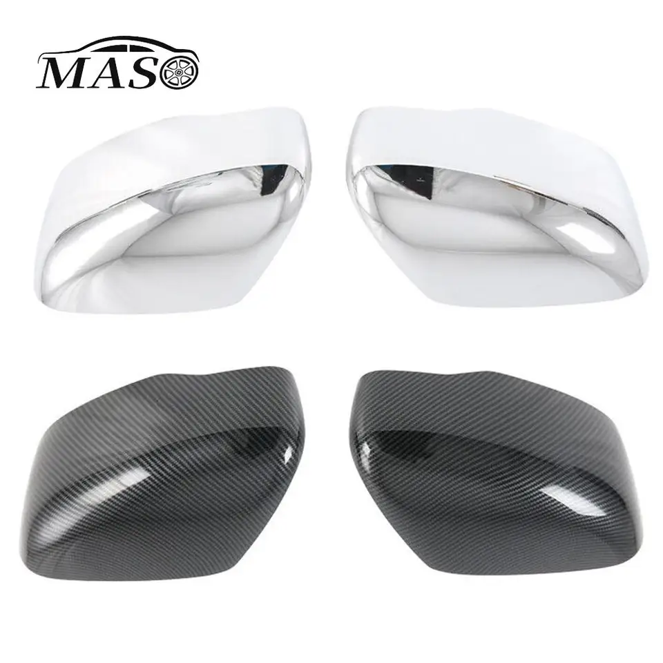 2pcs ABS Exteriérový bočný bok spätného zrkadla Tink Tink Tink Truse Black/Chrome pre Nissan Navara NP300 2017 2018 2018 2019