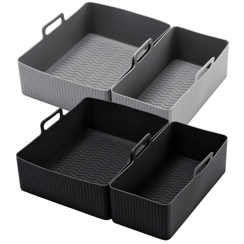 2pcs Air Fryer Silikone Tray Rectangle Pec Pekáva košík opakovane použiteľná vložka Vložka Disky na pečenie podnos Fortefal EY901840 Tower T17099 T17099
